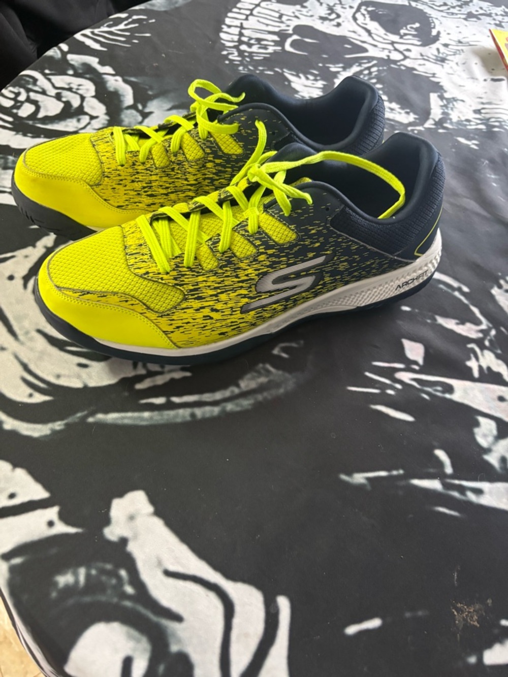 Skechers Yellow and Navy Pickleball Sneakers